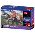 Puzzle 3D efekt - Dinosaurus Triceratops 100 dílků