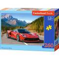Puzzle 260 dílků - Červené auto v horách 27477