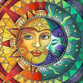 Diamantový obrázek 7D 30x30cm - Mandala Slunce-Měsíc 7075