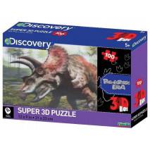 Puzzle 3D efekt - Dinosaurus Triceratops 100 dílků