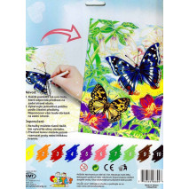 Malování podle čísel pastelkami A4 - Motýli