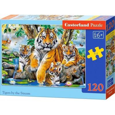 Puzzle 120 dílků - Tygři u řeky 13517