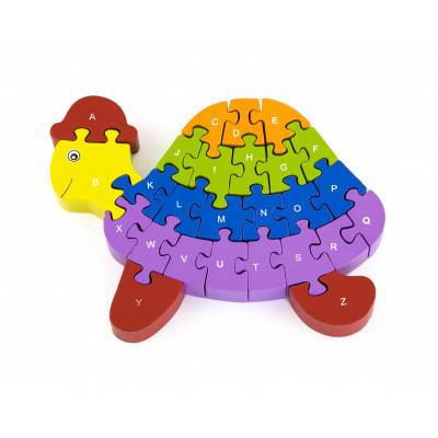 VIGA 3D Puzzle - želva s písmenky a čísly
